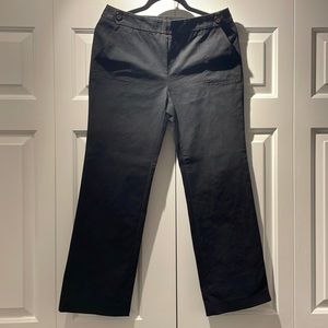 EUC Tory Burch Black Grosgrain Ribbon Trimmed Cotton Pants